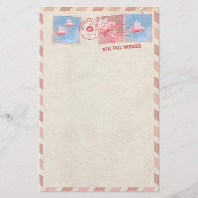 Flying Pig Postage Stationery (Front)