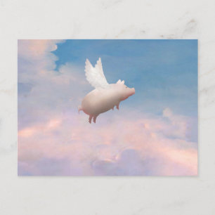 flying pig postcard