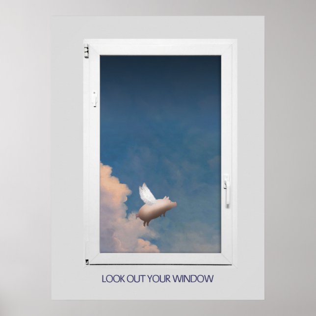 flying pig poster - 24 x 32 inches (Front)