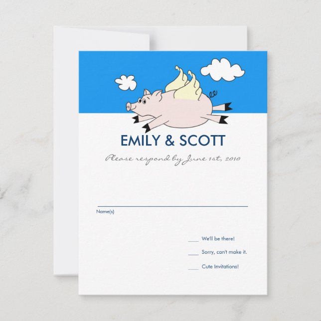 Flying Pig RSVP card (Front)