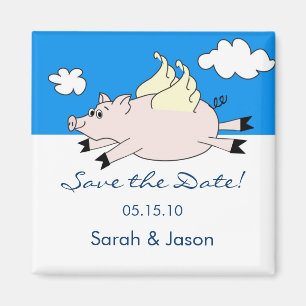 Flying Pig Save the Date Magnet