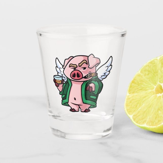 Flying Pig Shot Glass (Front)