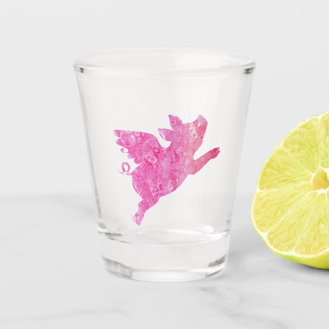Flying Pig Shot Glass, Pig, Shot Glass (Front)