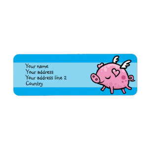 Flying Pig Slim Address label Return Address Label