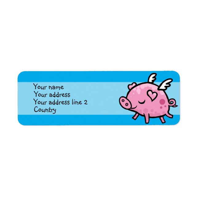Flying Pig Slim Address label Return Address Label (Front)