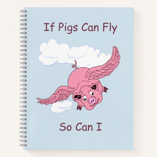 Flying Pig Spiral Notebook (Front)