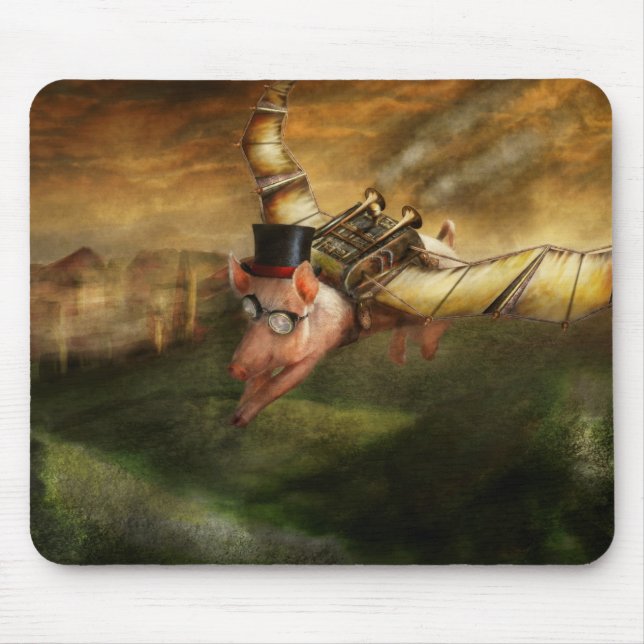 Flying Pig - Steampunk - The flying swine Mouse Pad (Front)