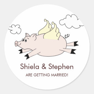 Flying Pig Stickers / Cupcake Toppers
