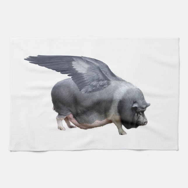 flying pig tea towel (Horizontal)