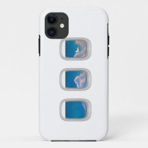 flying pig through aeroplane window iphone case