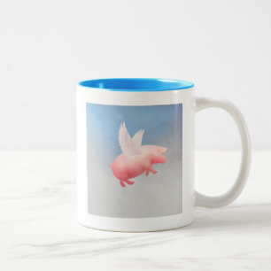 Flying Pig Two-Tone Coffee Mug