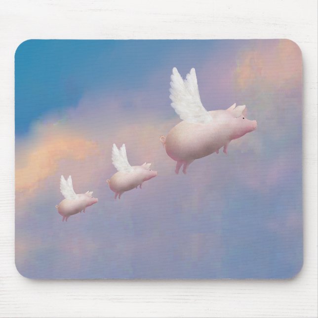 flying pig with flying piglets mouse pad (Front)