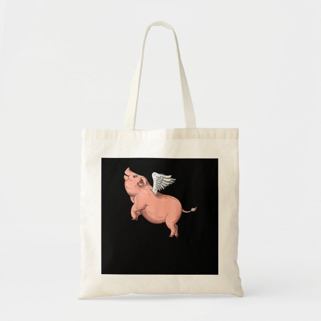 Flying Pig With Wings Fly Pig Lovers  Tote Bag (Front)