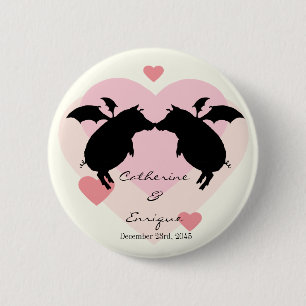 Flying piggies 6 cm round badge