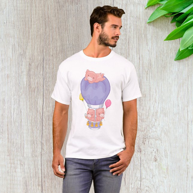 Flying Piggies in Hot Air Balloon T-Shirt (Creator Uploaded)