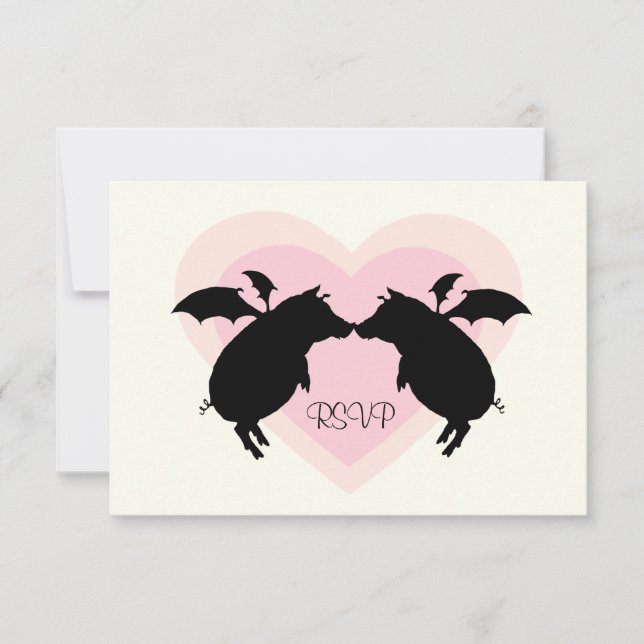 Flying piggies RSVP card (Front)