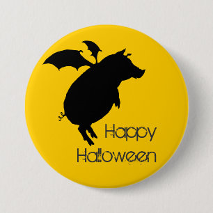 Flying piggy 7.5 cm round badge