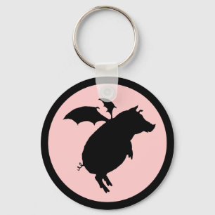 Flying piggy key ring