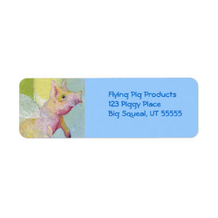 Flying Piggy Label Return Address Label