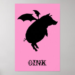 Flying piggy poster