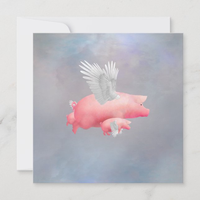 Flying piglets card (Front)