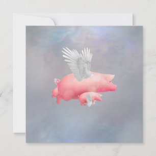 Flying piglets card