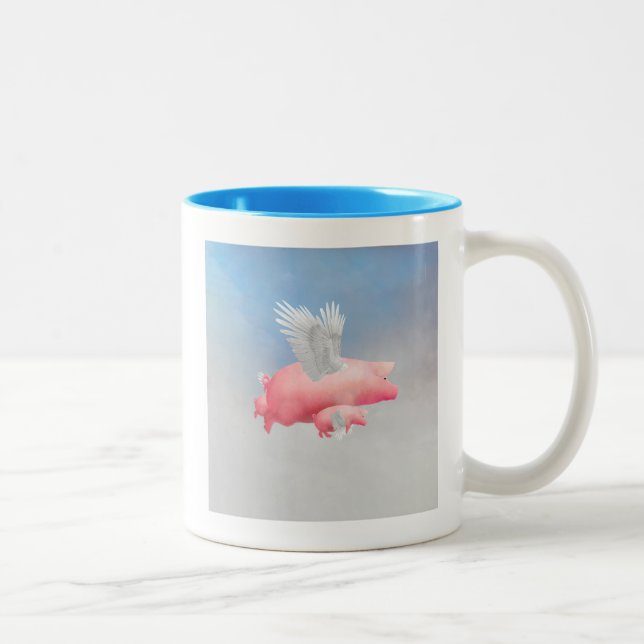 Flying Piglets Two-Tone Coffee Mug (Right)
