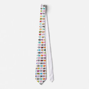 Flying pigs all in a row tie