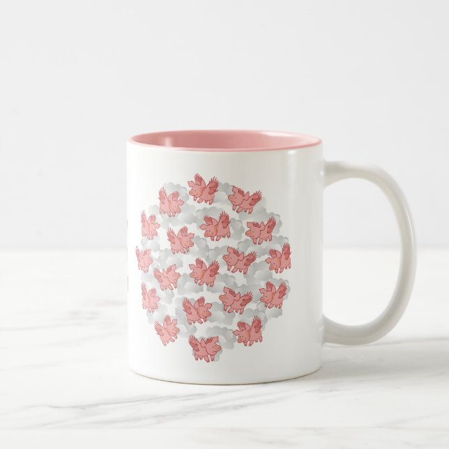 Flying Pigs custom monogram mugs (Right)