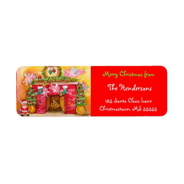 Flying Pigs Decorate Address Labels (Front)