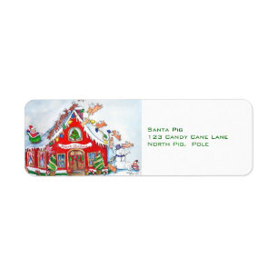 Flying Pigs Decorate the House  Label Return Address Label