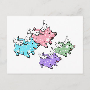 Flying Pigs Family Postcard