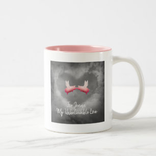 Flying Pigs In Love-Personalised Two-Tone Coffee Mug