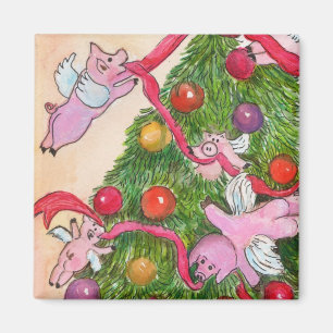 Flying Pigs Magnet Decorate the Christmas Tree