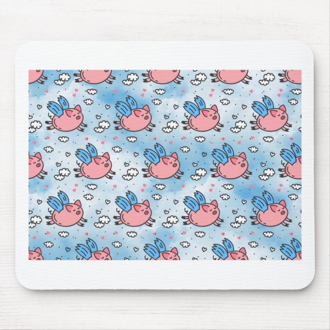 flying pigs mouse pad (Front)