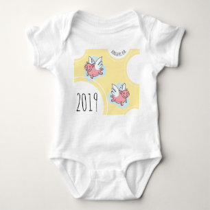Flying Pigs New Baby born in 2019 Baby Bodysuit