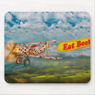 Flying Pigs - Plane - Eat Beef Mouse Pad