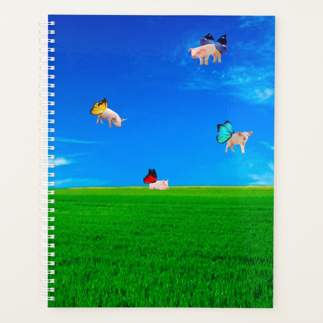 Flying Pigs Spiral Notebook Planner (Front)