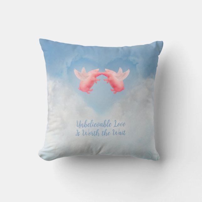 Flying Pigs Unbelievable Love Cushion (Front)