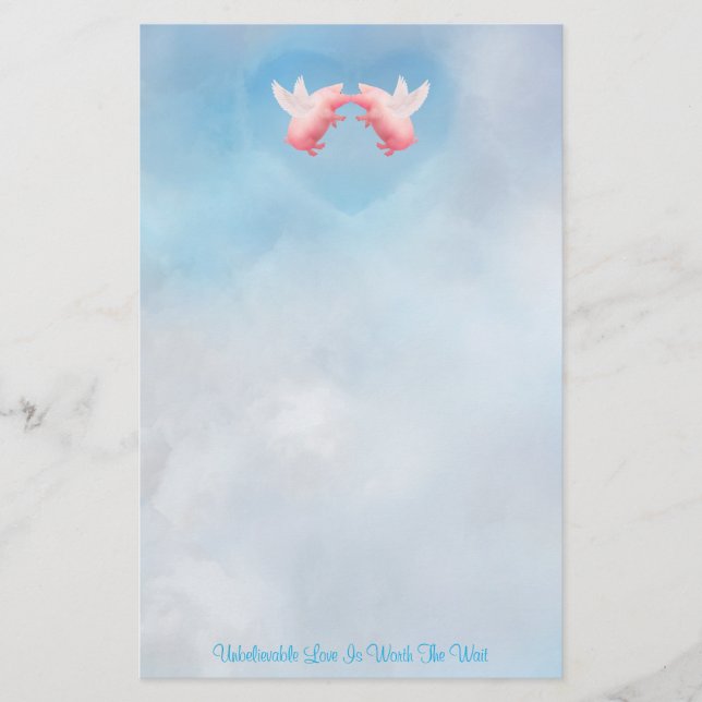 Flying Pigs-Unbelievable Love Stationery (Front)