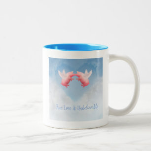 Flying Pigs Unbelievable Love Two-Tone Coffee Mug