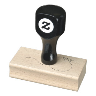 flying plane drawn by hand rubber stamp