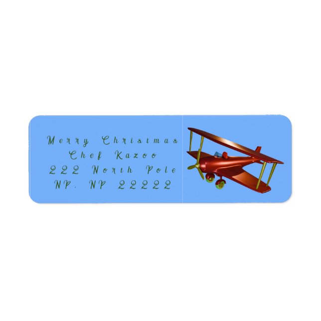 Flying Plane Return Address Label (Front)