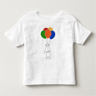 Flying Polar Bear with Birthday Balloons Toddler T-Shirt