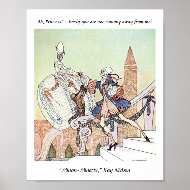 Flying princess and shocked prince Kay Nielsen Poster (Front)