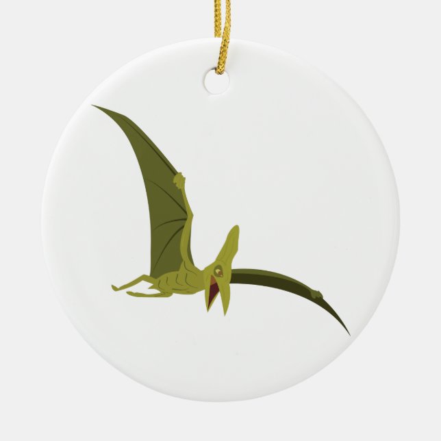 Flying Pterodactyl Ceramic Ornament (Front)