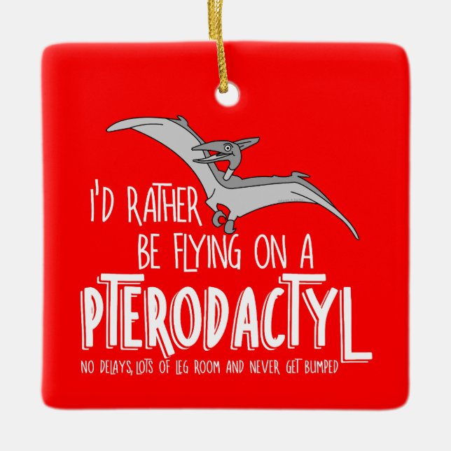 Flying Pterodactyl Dinosaur Airline Ceramic Orname Ceramic Ornament (Front)