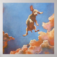 Flying Puppy Cloudscape Poster
