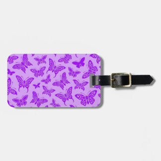 Flying Purple Butterflies Pattern Luggage Tag