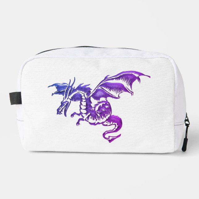 Flying Purple Dragon Against White Dopp Kit (Front)